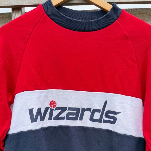Washington Wizards NBA basketball red white blue striped Hillflint sweatshirt XS - Picture 4 of 5